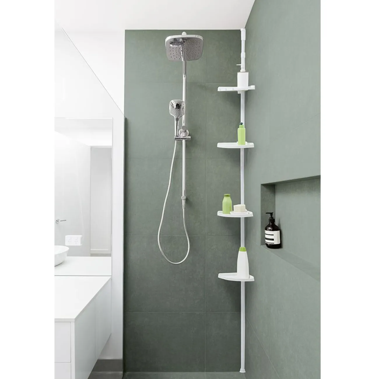 Gifi Equipement Douche^Etagère d'angle de douche extensible