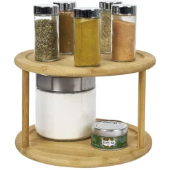 Gifi Etagère de cuisine ronde rotative 2 niveaux