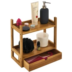 Gifi Equipement Douche^Etagère de rangement pour salle de bain en bambou