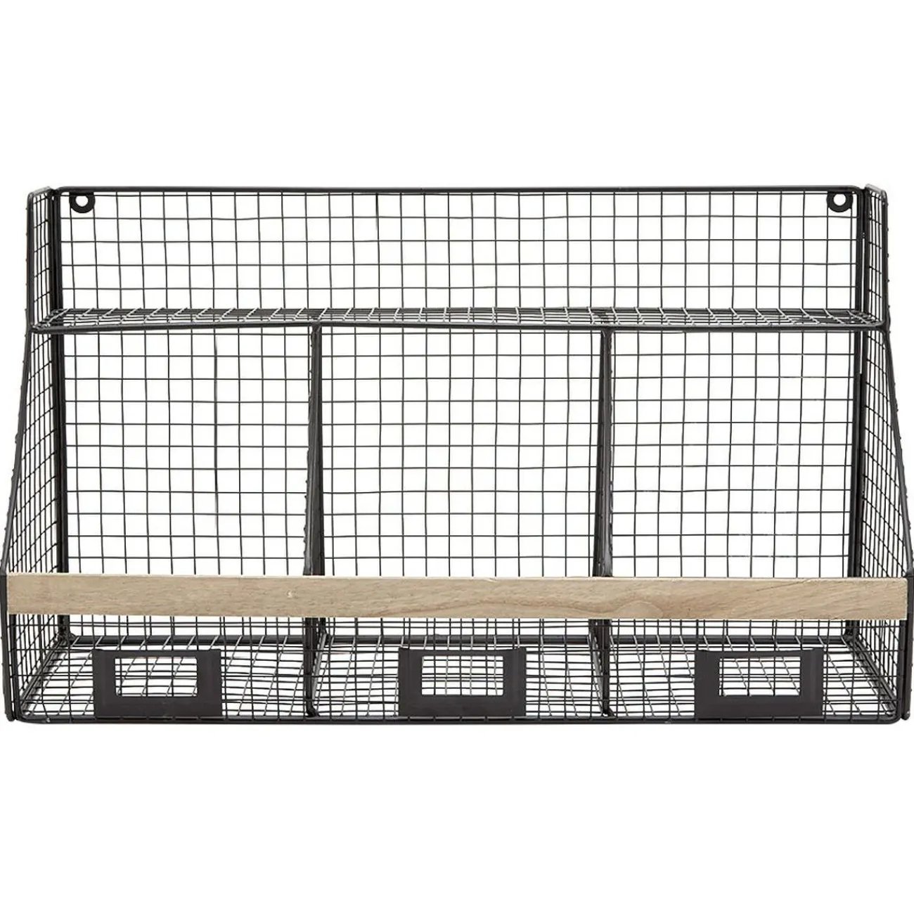 Gifi Rangement|Etagère mural 3 casiers métal noir et naturel