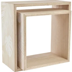 Gifi Rangement|Etagère murale Jungle forme carrée x2