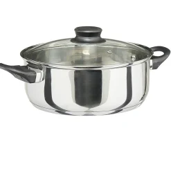 Gifi Faitout anti adhésif inox couvercle en verre