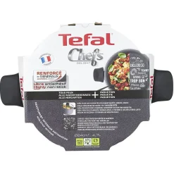 Gifi Faitout Tefal aluminium effet pierre avec couvercle verre Ø 24 cm