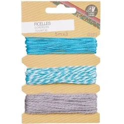 Gifi Quincaillerie^Ficelle bleu blanc L. 5 m x3