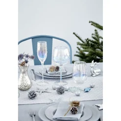 Gifi Flûte à champagne irisé collection Noël givré x4