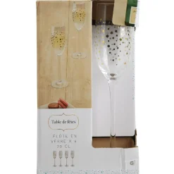 Gifi Flûte à champagne pois doré x4