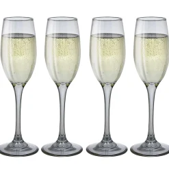 Gifi Flûte en verre argenté x4