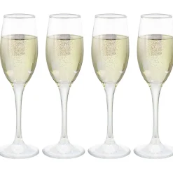 Gifi Flûte en verre transparent irisé x4