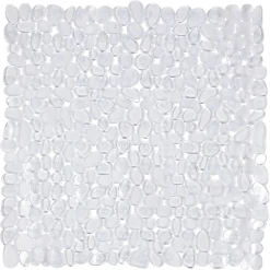 Gifi Equipement Douche^Fond de douche carré design galet pvc transparent