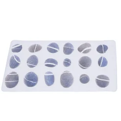 Gifi Equipement Douche^Fond de douche pvc blanc motif galets gris