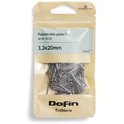 Gifi Quincaillerie^50g pointes tête homme acier brut - 1,3x20 mm
