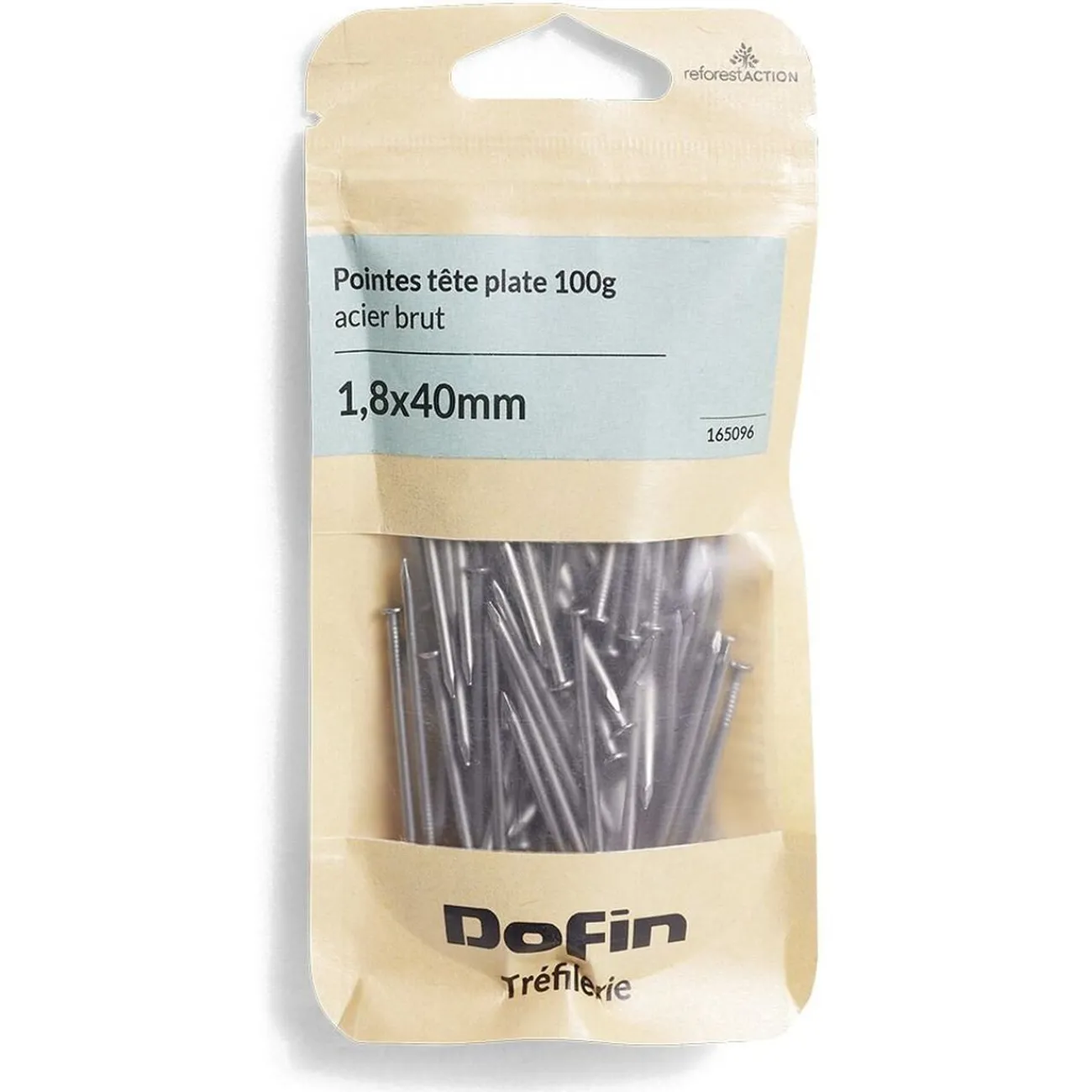 Gifi Quincaillerie^50g pointes tête homme acier brut - 1,8x40 mm