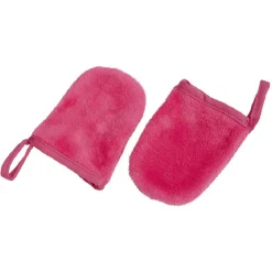 Gifi Beauté^Gant démaquillant fuchsia en coton x2