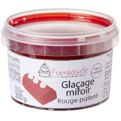 Gifi Glaçage miroir rouge pailleté 300g