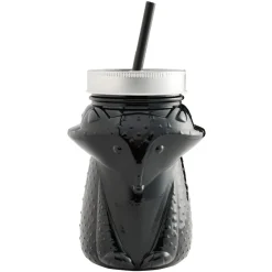 Gifi Gobelet animalier en verre + paille + couvercle