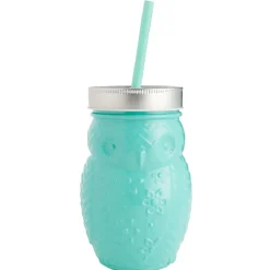 Gifi Gobelet animalier en verre + paille + couvercle