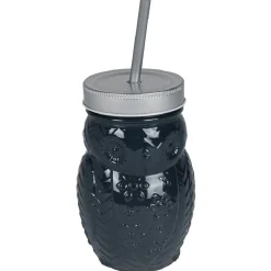 Gifi Gobelet animalier en verre + paille + couvercle