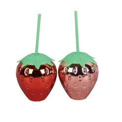 Gifi Gobelet avec paille design fraise