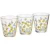 Gifi Gobelet bas conique transparent motif citron 25cl x3 - Ø8,4 x H8 cm