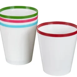 Gifi Gobelet blanc bord coloré x4