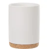 Gifi Aménagement Salle De Bain^Gobelet céramique blanc avec fond liège