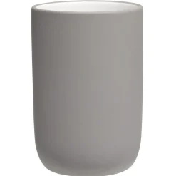 Gifi Aménagement Salle De Bain^Gobelet céramique gris intérieur blanc Ø6,8xH10cm