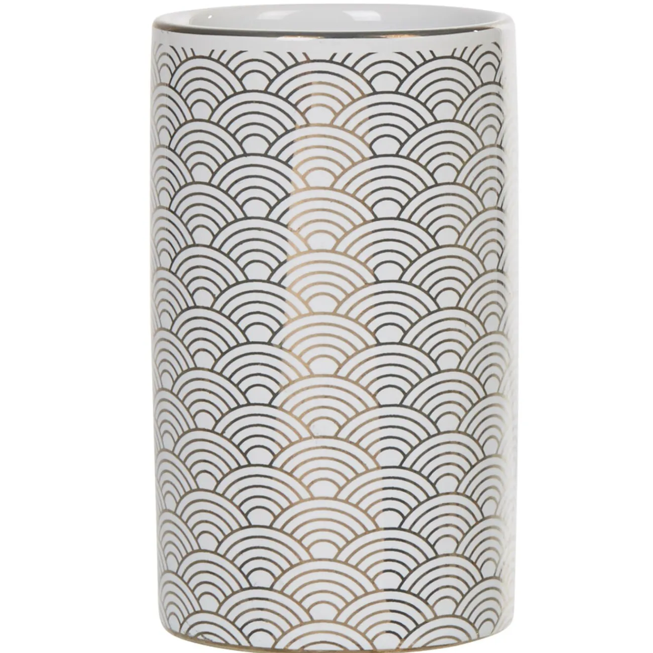 Gifi Aménagement Salle De Bain^Gobelet céramique motif écaille blanc doré