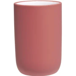 Gifi Aménagement Salle De Bain^Gobelet céramique rouge intérieur blanc Ø6,8xH10cm