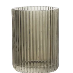 Gifi Aménagement Salle De Bain^Gobelet de salle de bain en verre relief strié noir