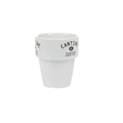 Gifi Gobelet en porcelaine design blanc noir 11 cl x4