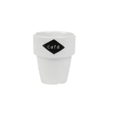 Gifi Gobelet en porcelaine design blanc noir 11 cl x4