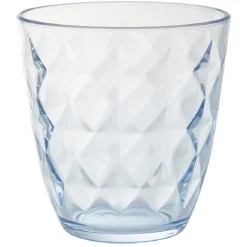 Gifi Gobelet en verre Agathe motif relief diamant transparent bleu x6