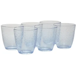 Gifi Gobelet en verre Ambre design epona transparent bleu x6