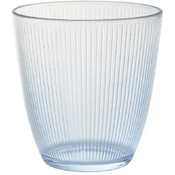 Gifi Gobelet en verre Nina motif relief rainuré transparent bleu 25 cl x6