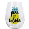 Gifi Gobelet en verre style tropical motif pina colada ananas