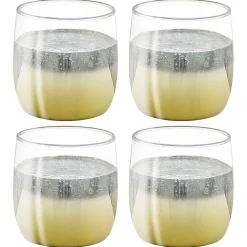 Gifi Gobelet en verre transparent pied doré x4