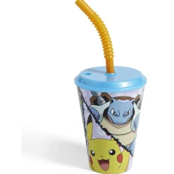Gifi Gobelet enfant avec paille Pokémon Ø9xH16,3cm