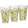 Gifi Gobelet haut verre transparent motif fruit exotique jaune 30cl x3