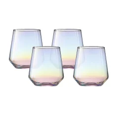 Gifi Gobelet iridescent en verre 49 cl x4