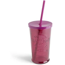 Gifi Gobelet 490ml en verre avec couvercle plastique - 3 coloris