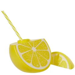 Gifi Gobelet plastique et paille en forme de citron