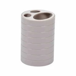 Gifi Aménagement Salle De Bain^Gobelet porte brosse à dents et dentifrice urban design stré taupe