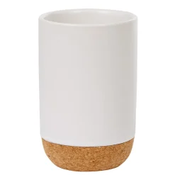 Gifi Aménagement Salle De Bain^Gobelet pour salle de bain blanc liège naturel