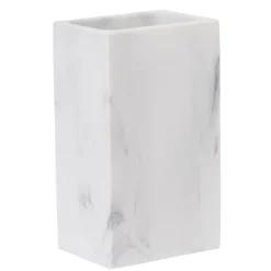 Gifi Aménagement Salle De Bain^Gobelet salle de bain céramique blanc effet marbre