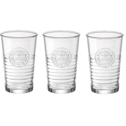 Gifi Gobelet strie embossée inscription Since 1825 transparent x3