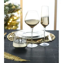 Gifi Gobelet transparent et doré en verre