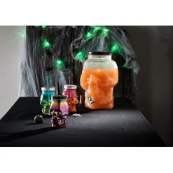 Gifi Gobelet verre forme tête de mort couvercle et paille 500 ml