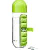 Gifi Gourde pilulier hebdomadaire transparente et verte