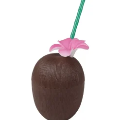 Gifi Gourde plastique et paille noix de coco