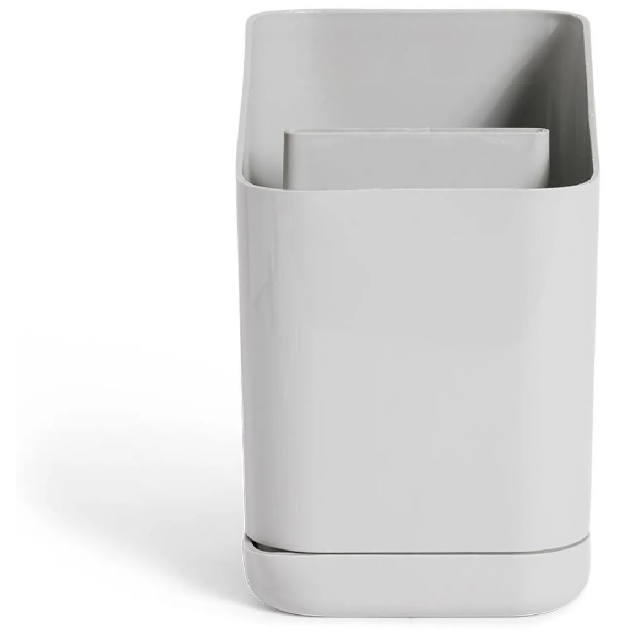 Gifi Égoutoir à couverts et ustensiles plastique gris - 11x11xH17cm